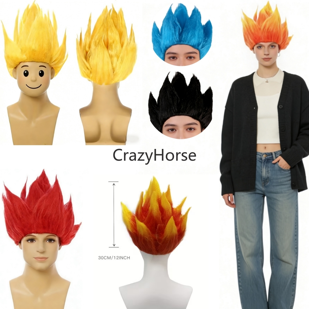Cosplay Flame Prop - Peluca de Saiyan para Cosplay de