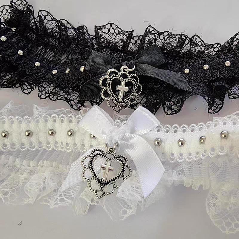 Magnetic Clasp Cosplay - Gargantilla gótica de encaje negro con