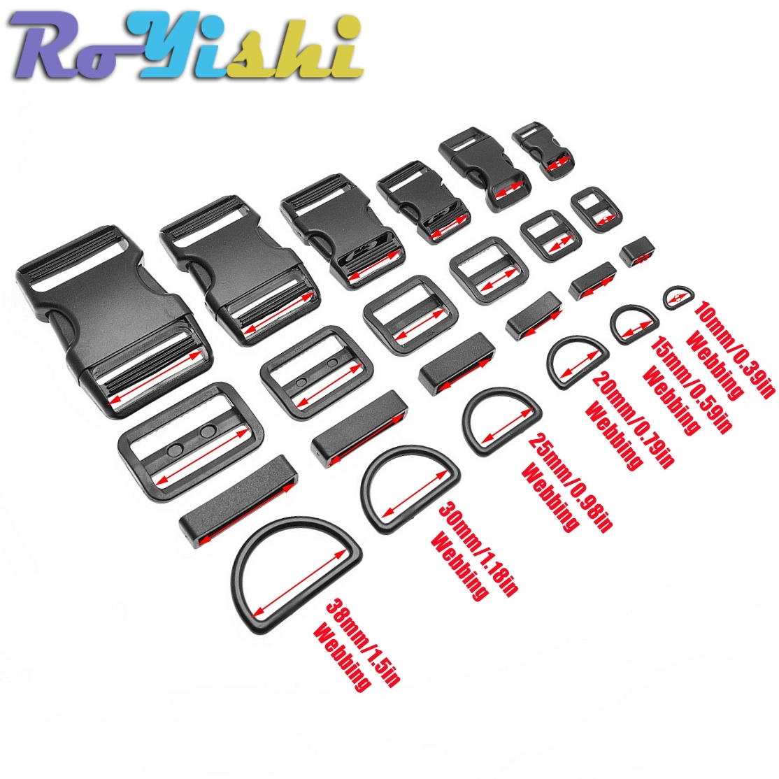 Juego de 1-10 Hebillas de Plás - D Ring Strap reseña y precio