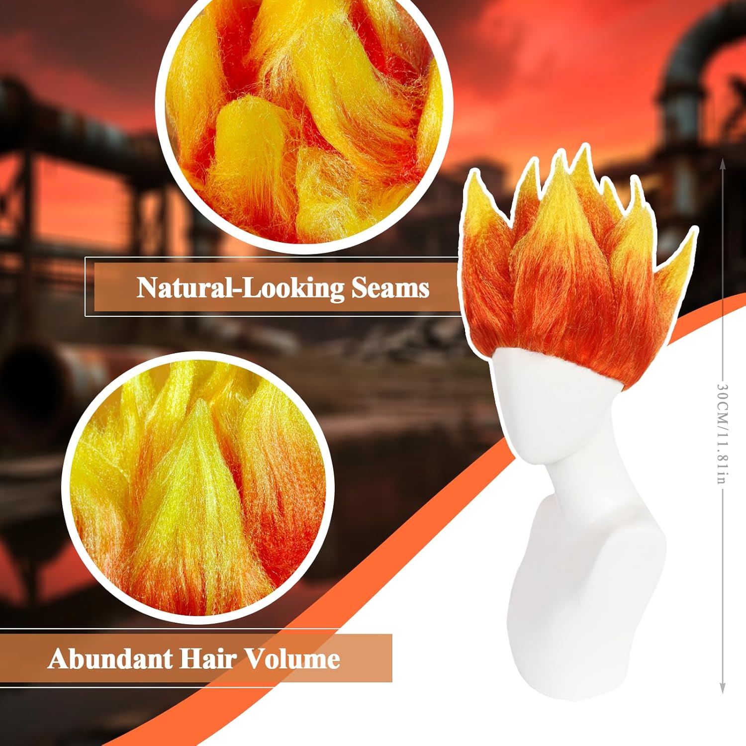 Peluca de Disfraz con Efecto d - Cosplay Flame Prop reseña y precio
